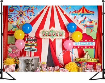 Cartoon Fun Circus Carnival Party Seamless Vinyl Photography Backdrop Photo Background Studio Prop PGT133C 300X240CM CdHBH 10X8FT 