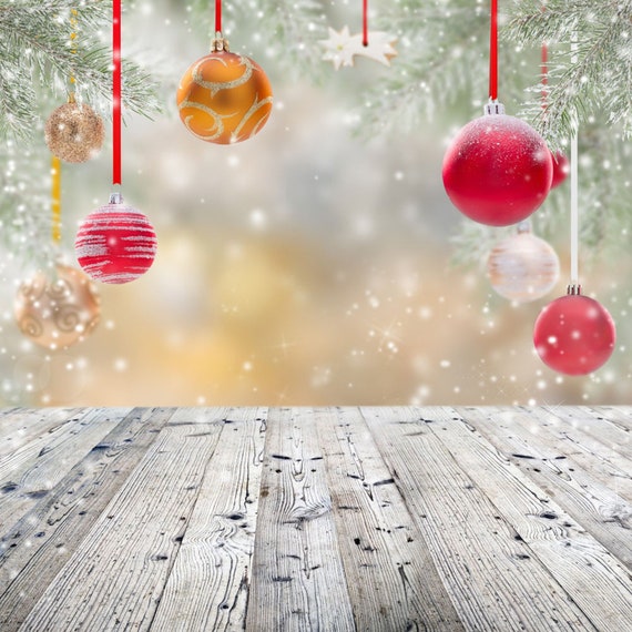 Christmas Snow Ball Wood Photography Studio Backdrop | Etsy