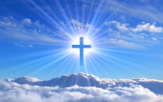 十字架の雲 十字架の雲、神、イエス、宗教的な写真スタジオの背景 - Etsy 日本