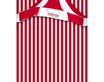 Red White Stripes Caps Circus Photography Studio Backdrop Background