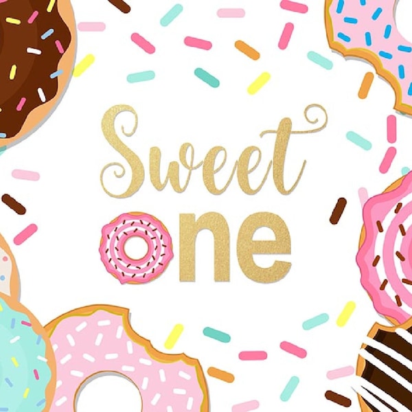 One Two Sweet Donut First Second Birthday Baby Photography Studio Backdrop Background Banner