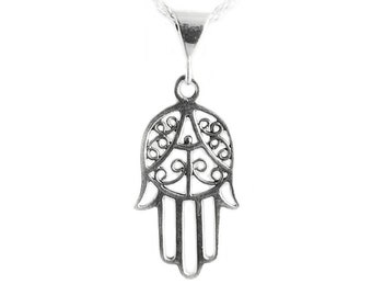 Healing Hand Necklace~Silver Hand Pendant~Hamsa Necklace~Protection Necklace~Reiki Jewelry~Yoga Inspired~Teacher Gift~Gift for Nurse