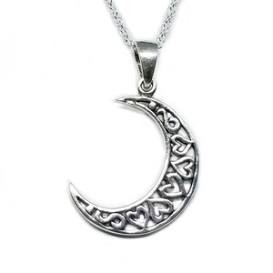 Moon NecklaceSilver Moon PendantCrescent Moon NecklaceHalf Moon Charm NecklaceLunar Moon JewelryBridesmaid JewleryMoon Gift for Her image 2