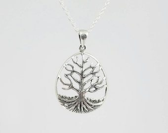 Tree of Life Necklace~Silver Tree Pendant~Tree of Life Jewelry~Silver Family Tree Charm~Celtic Tree Necklace~Gift for Her