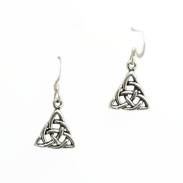 Trinity Silver Earrings~ Celtic Tiquetra Earrings~Irish Trinity Knot Earrings~Womens Celtic Earrings~Celtic Jewelry~Symbolic Gift for Her