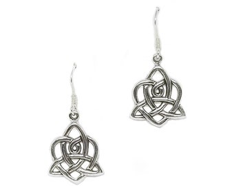 Celtic Earrings~Silver Love Knot Infinity Earrings~Celtic Lovers Knot Trinity Earrings~Eternal Love Knotted Heart Earrings~Wedding Jewelry