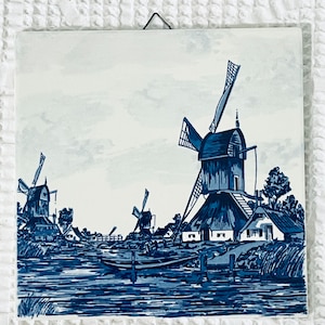 Delfts Trivet Wall Tile Wall Hanging Vintage Delfts Tile Dutch Wall Art Hand Painted Delft Tile Home Decor