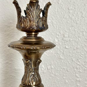 Baroque Brass Candle Holder Rococo Revival Metal Brass Candlestick Footed Base  Chateaucore Triangular Base Candle vintage Brass Home Decor