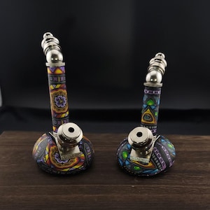 Handmade Sherlock Pipe: Mandala Wrapped Collectible Millefiori Art