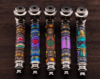 Handmade Tribal Designs on Smoking Pipes by Milli Fury / Made in USA