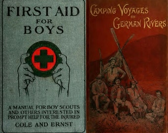 Survival Bushcraft Scouting Boys Scouts Camping Hunting Fishing : 294 Old Books Collection (Digital Download)