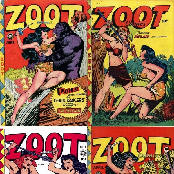 16 Old Issues Of Zoot Comics Rulah The Jungle Goddess Risque Spicy Skimpy Outfit Racy Girly Girl Women Magazine On DVD