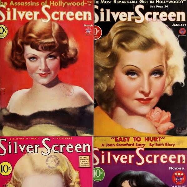 Silver Screen, Films, Movies, Stars, Fans, Cinema, Actors, Actress, Movie Stars, Film, Movie, 104 Old Magazines (1930-1940) Digital Download