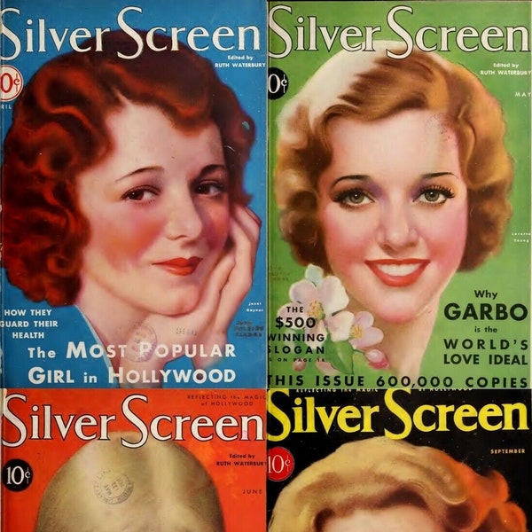 Silver Screen, Films, Movies, Stars, Fans, Cinema, Actors, Actress, Movie Stars, Film, Movie, Awards, 104 Old Magazines, (1930-1940) ON DVD