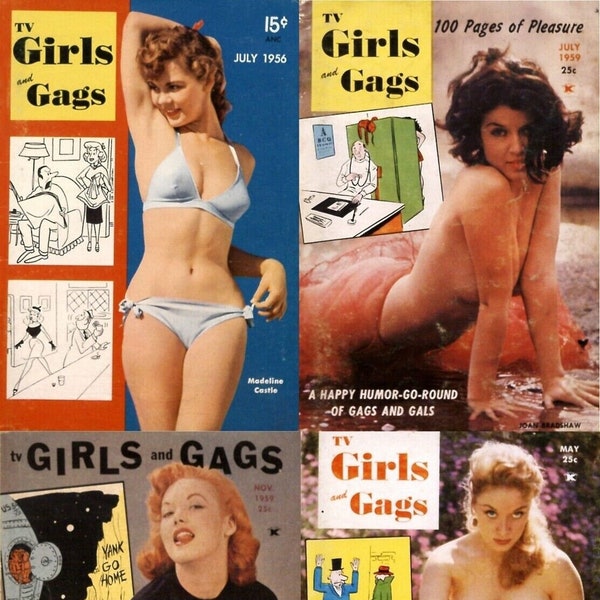 30 Old Issues Of TV Girls and Gags - Humor Laughter Naughty Funny Joke Sexy Risque Spicy Racy Girl Magazine – Digital Instant Download