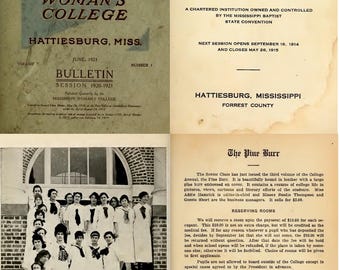 Annual Register Mississippi Woman's College (1911-1925) - 13 old Volumes (Digital Download)