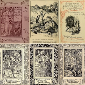 The Faerie Queene Illustrated Walter Crane Arts & Crafts 6 Volumes (1895) – ON DVD