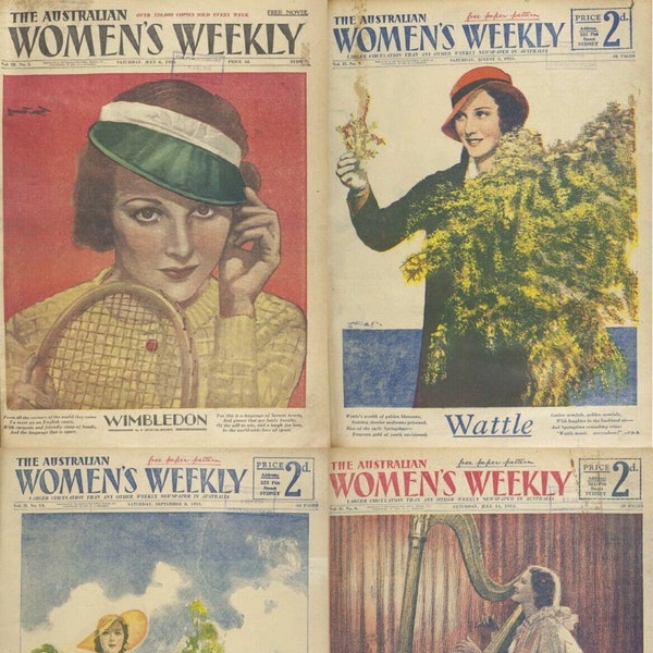 The Australian Women's Weekly Magazine Vol.1 (1933-1935) -130 Old Issues - Digital Instant Download