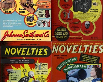 Johnson Smith Co. Curios Gifts Toys Novelty (1940s & 1950s) : 11 old Catalogs (Digital Download)