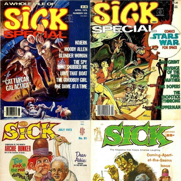 80 Old Issues Of Sick Comics Risque Saucy Racy Sexy Art Magazine – Digital Instant Download