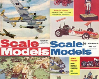 Scale Models - Vintage Hobbyist Toys Magazine (1969-1976) - 12 old Issues (Digital Download)
