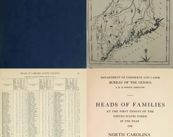 First Census of The United States in 1790 - Heads of Families - 12 Records (Digital Download)