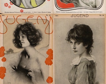Jugend - Vintage German Art Nouveau Magazine JUGENDSTIL Decorative Deco Visual Arts Artists V.1 (1896-1901)- 312 Old Issues Digital Download