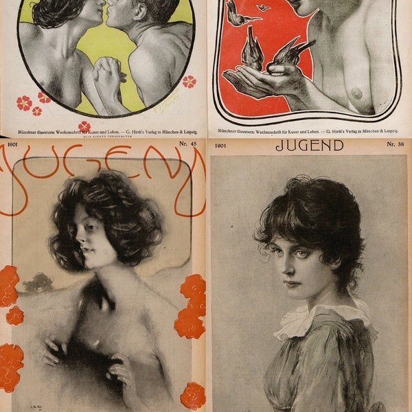 Jugend - Vintage German Art Nouveau Magazine JUGENDSTIL Decorative Deco Visual Arts Artists V.1 (1896-1901)- 312 Old Issues Digital Download