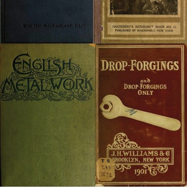 110 Rare Old  Books On Blacksmithing, Horseshoe, Metallurgy, Lathe, Forge, Molding, Iron,  Metal Work - Digital Instant Download
