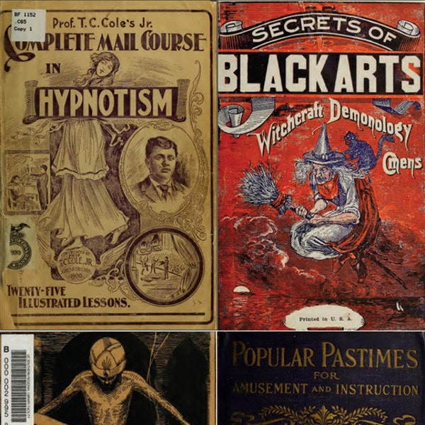 40 Rare old Books on Magic, Conjuring, Gambling, Hypnoses, Witchcraft, Occult - Digital Instant Download