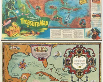 Treasure Hidden Buried Pirate Sunken Shipwreck Lost Mines : 38 Maps Chats (Digital Download)