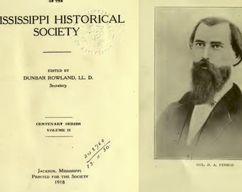 Mississippi Historical Society Publications (1902-1925) - 14 old Volumes (Digital Download)