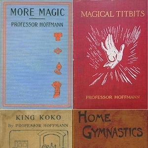 14 seltene alte Professor Hoffmann Bücher über Zauberpuzzle Tricks Illusionen zaubern Leichte Hand Münzen Karten – AUF DVD