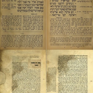 May include: Two pages of a Hebrew text book. The pages are yellowed with age and the text is in black ink. The text is in Hebrew and is written in a cursive script. The pages are numbered 82 and 83. The text is about the story of Moses and the plagues of Egypt.