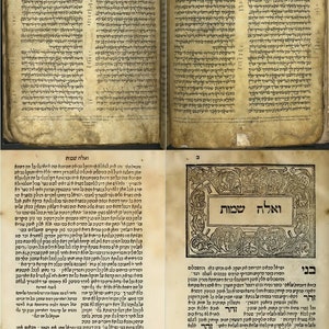 May include: Two pages from an old, yellowed book with Hebrew text. The pages are open to a section titled "And these are the names." The text is in black ink and is surrounded by a decorative border.