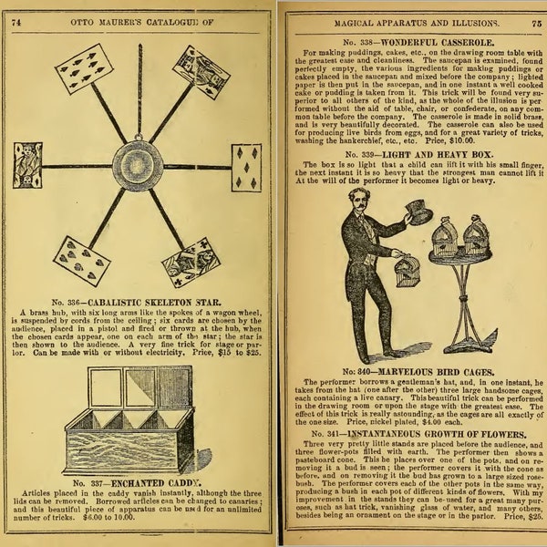 Illustrated descriptive price-list of magical apparatus and illusions, by Otto Maurer (1884) - Old Magic Catalog – ON DVD