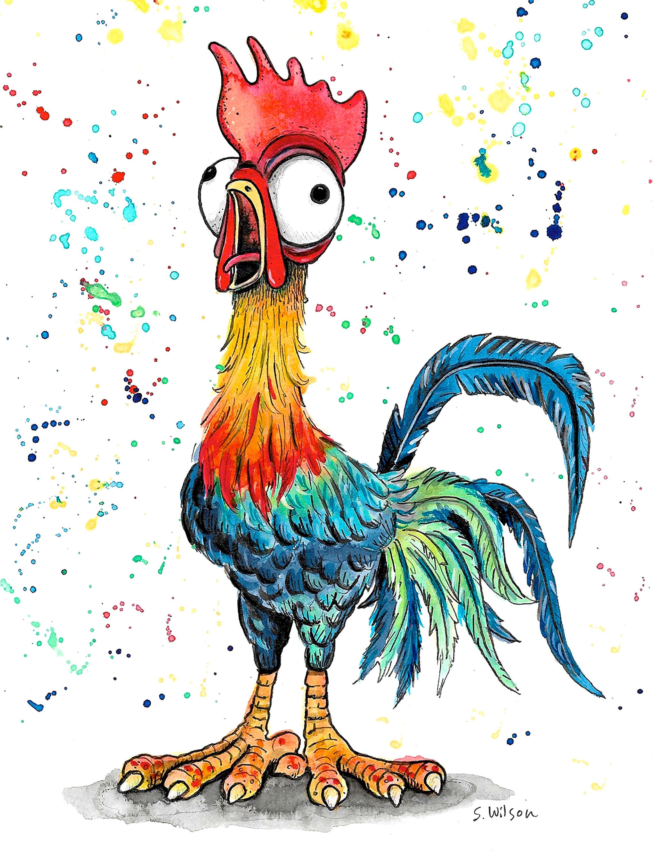 Hei Hei From Moana 8x10 Print Etsy Hei Hei From Moana 8x10 Print Etsy