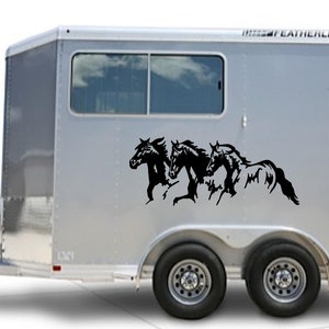 Running Horses 2 pc set Horse Decal Sticker Graphic Horse Trailer Equestrian Truck RV Decal Stickers