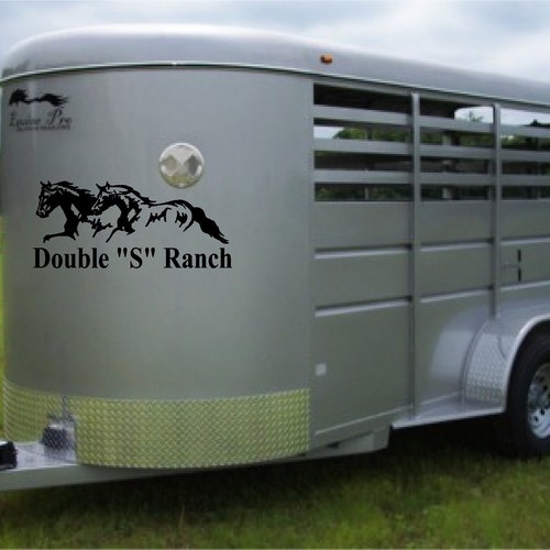 Horse Trailer Decal Hold Your Horses Sunflowers Etsy