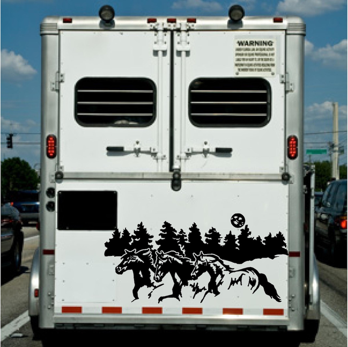 Running Horses Landscape Vinyl Decal Sticker Equestrian image 1