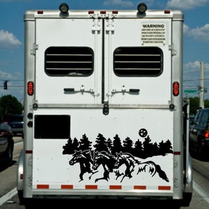 Running Horses Landscape Vinyl Decal Sticker Equestrian Stickers Horse Trailer Graphics