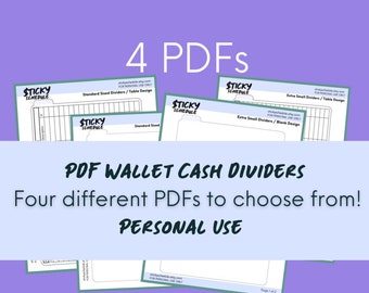 現金封筒仕切り（PDFのみ）｜記入可能な予算管理用財布タブ｜現金詰め込み用印刷可能シート｜即時ダウンロード