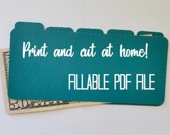 現金封筒仕切りバンドル PDF + SVG | Cricut Silhouette 予算タブ | 現金詰め込み | 即時ダウンロード