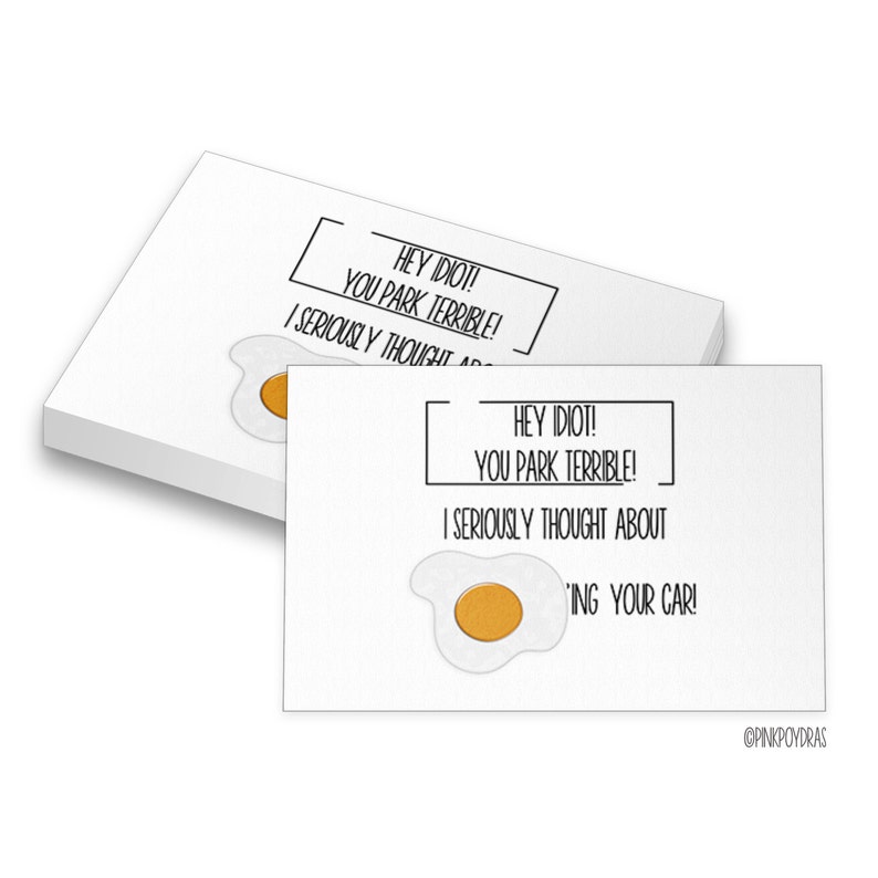 Hey Idiot You Park Terrible Set Of 10 Cards Adult Gag Gift Etsy