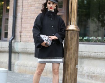 Modern Casual Wool Blend Trench Coat for Fall / Winter