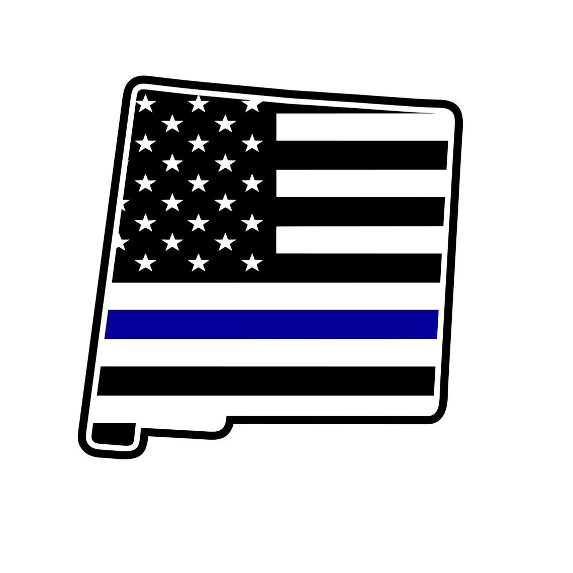 New Mexico Thin Blue Line Flag SVG New Mexico State Blue Line Etsy