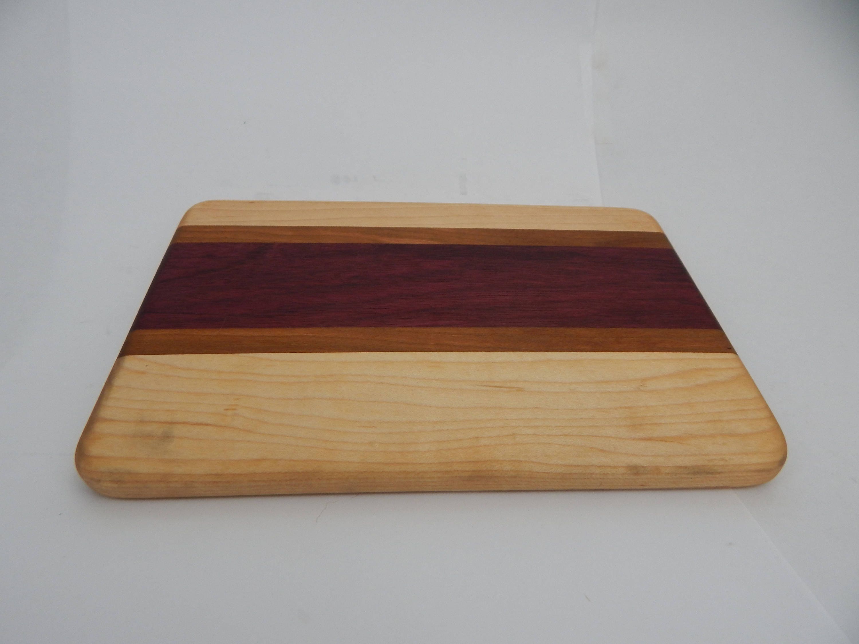 Handcrafted Wood Cutting Board Edge Grain Maple, Purple