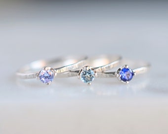 Sterling Silver Birthstone Ring, Mom Ring, Dainty Rings, Promise Ring