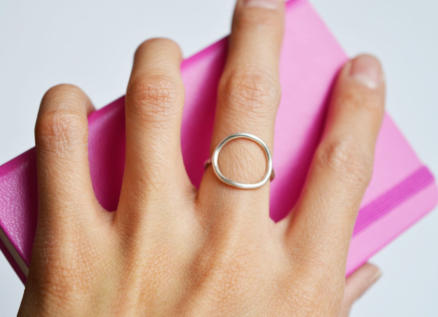Open Circle Ring Karma Ring Sterling Silver Gold Open Circle