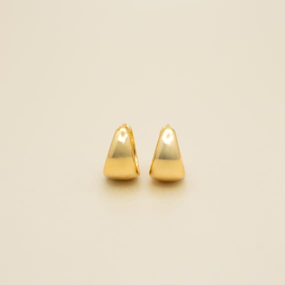 Orecchini A Cerchio Huggie Su Misura In Oro Giallo 14 Carati, Argento - Foto 7